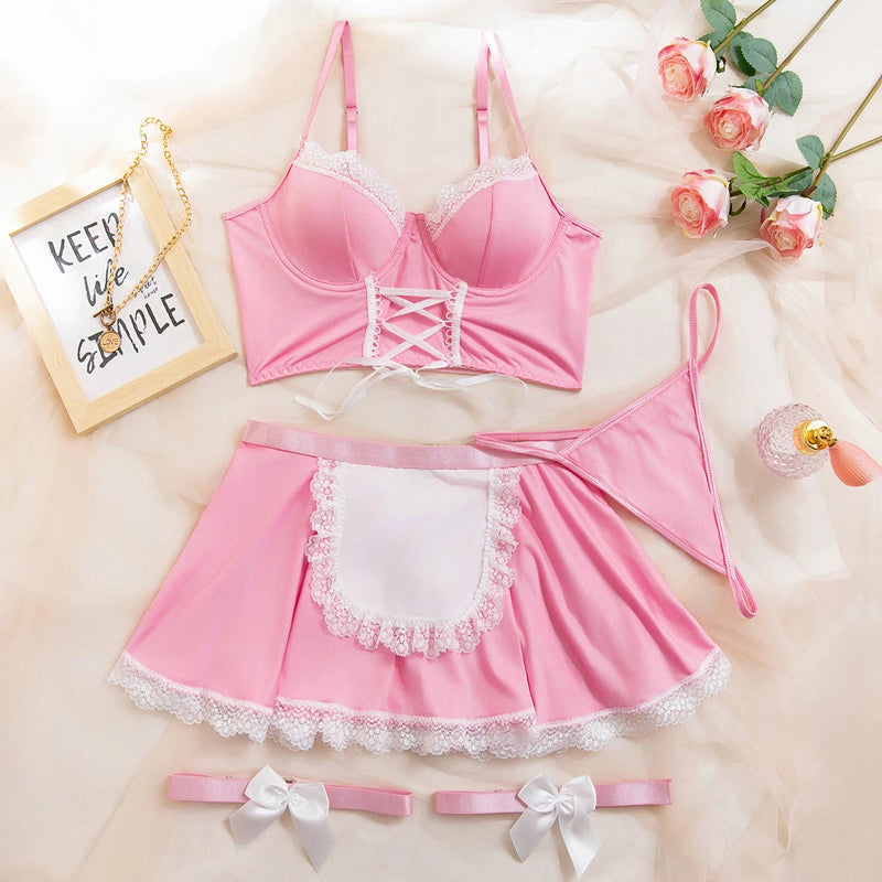 Luvin Rose Pink Hizmetçi Takımı